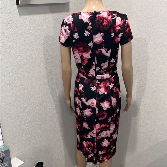 Vintage Eva.Mendes-Floral Black and Pink Dress - Picture 4 of 7